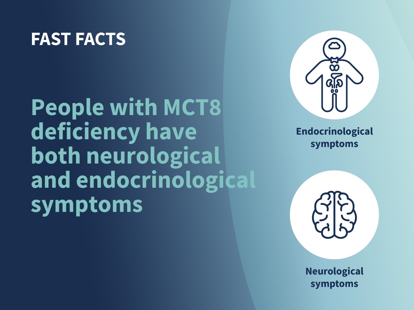 People with MCT8 deficiency have both neurological and endocrinological symptoms