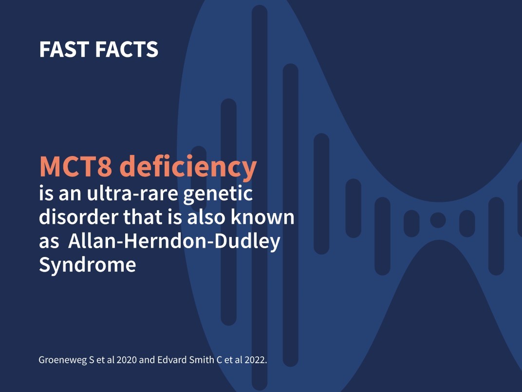 MCT8 deficiency is an ultra-rare genetic disorder that is also known as Allan-Herndon-Dudley Syndrome